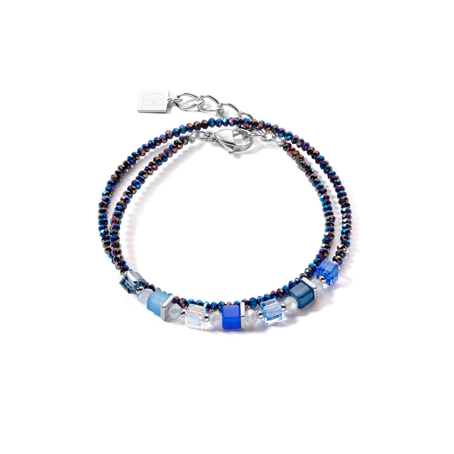 Coeur De Lion Double Wrap Blue/Black Bracelet