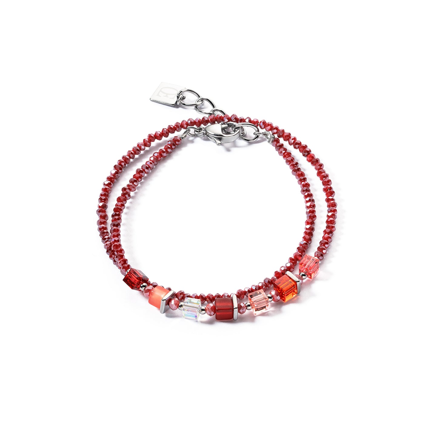Coeur De Lion Double Wrap Red Crystal Bracelet