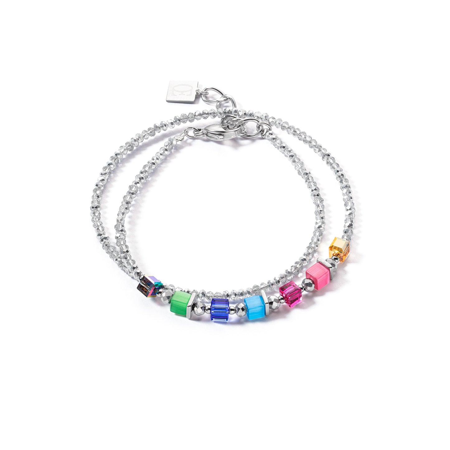 Coeur De Lion Double Wrap Clear and Multicoloured Bracelet