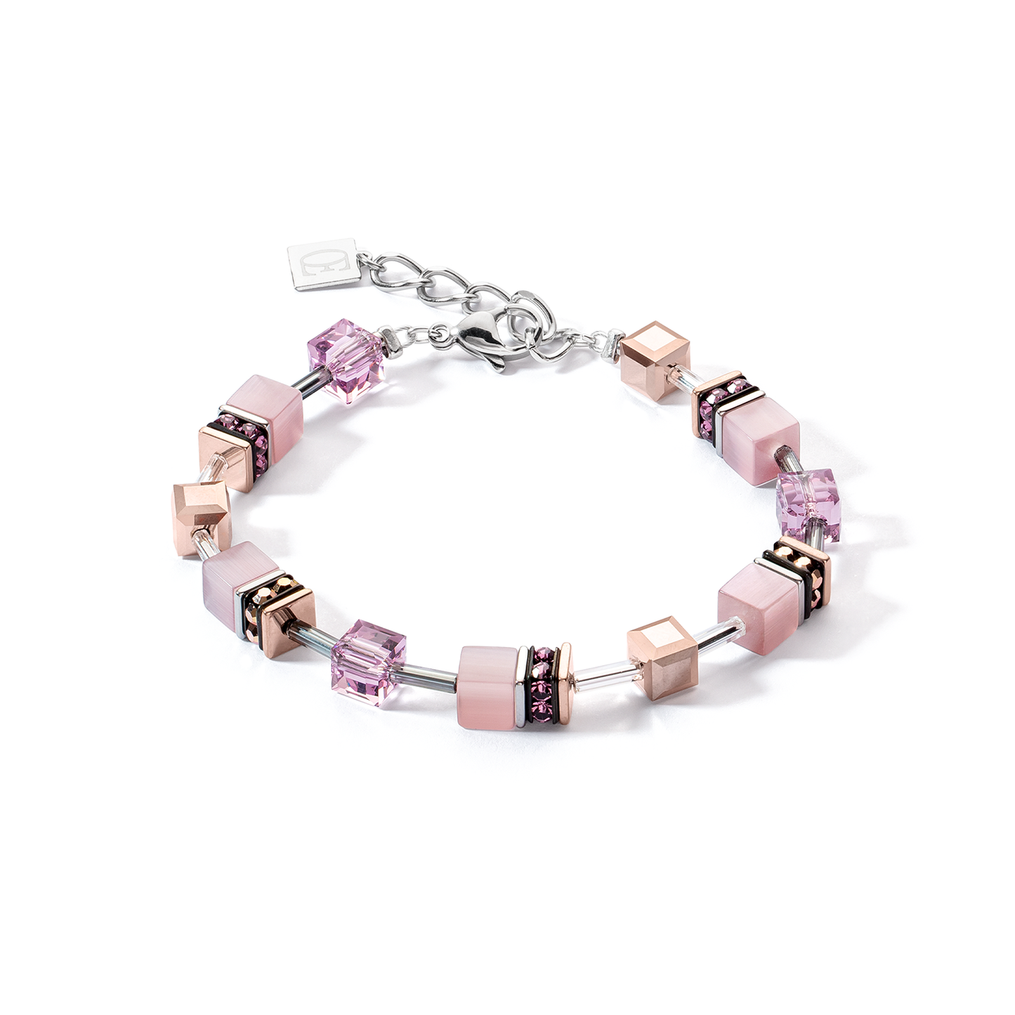 Coeur De Lion Lilac and Pink, Rose Gold Plated Crystal Bracelet