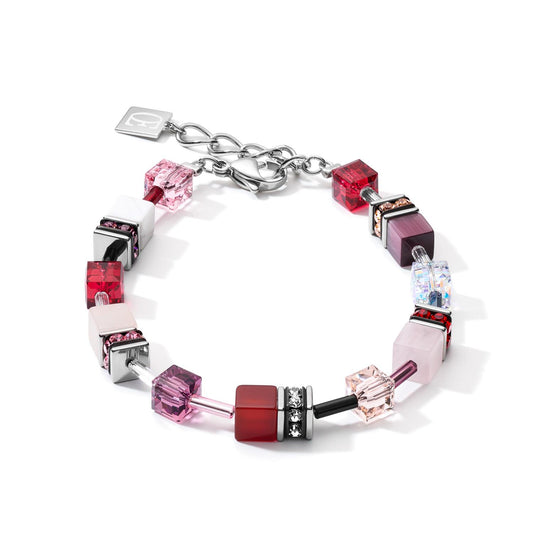 Coeur De Lion Red Pink Cube Bracelet