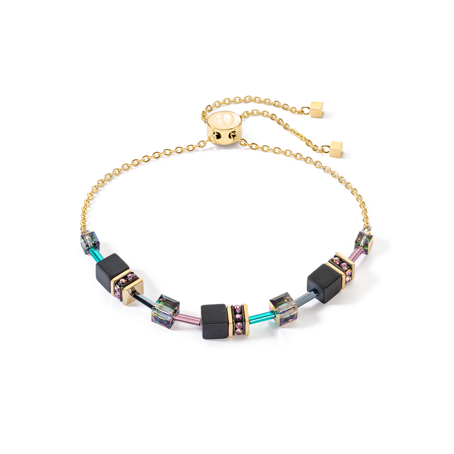 Coeur De Lion Black Cubes Multi Colour Crystal Bracelet