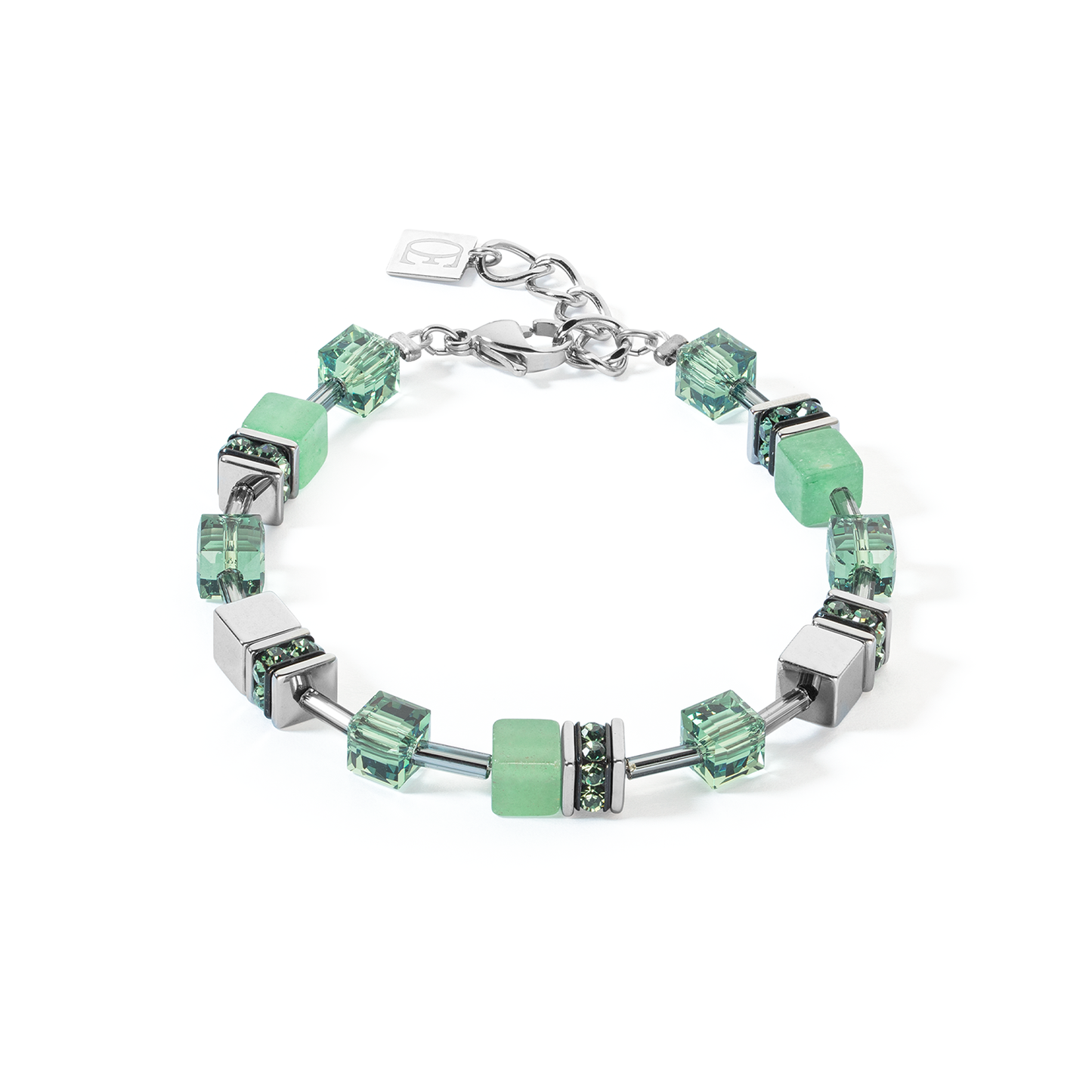 Coeur De Lion Multi Green Cubes Bracelet 4017/30-0500