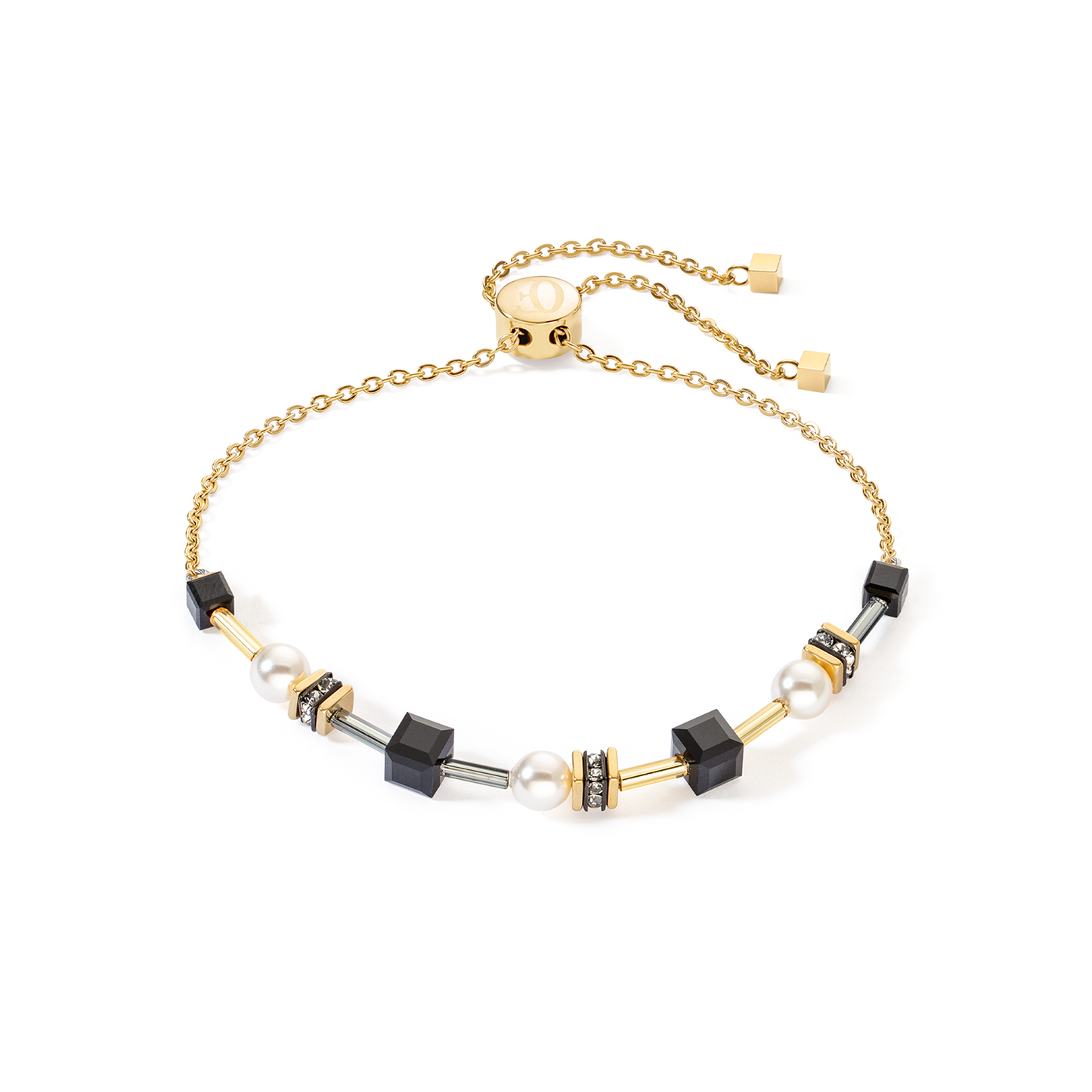 Coeur De Lion Black Adjustable Cubes Bracelet 4085/30-1316
