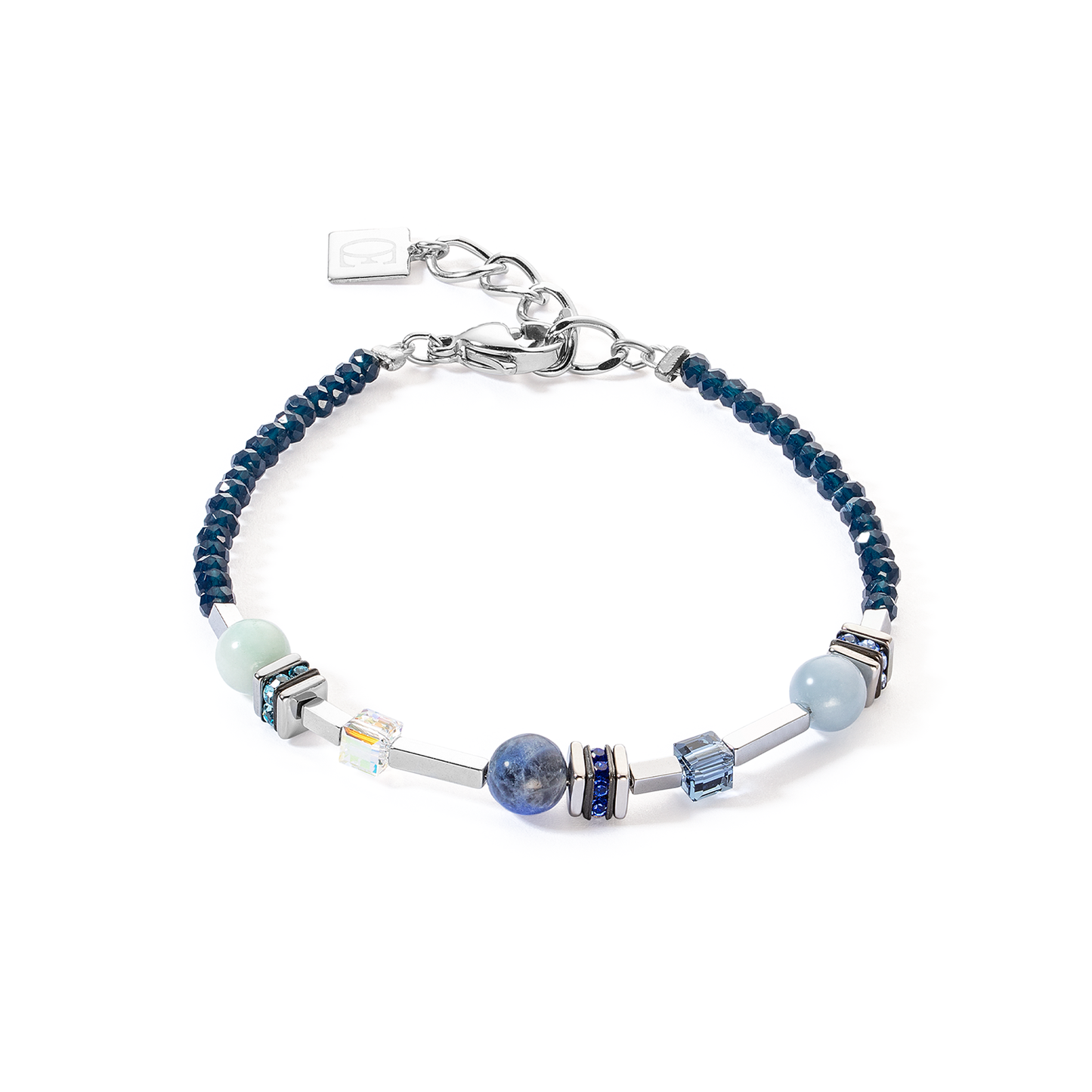 Coeur De Lion Dark Blue Round And Cubes Bracelet