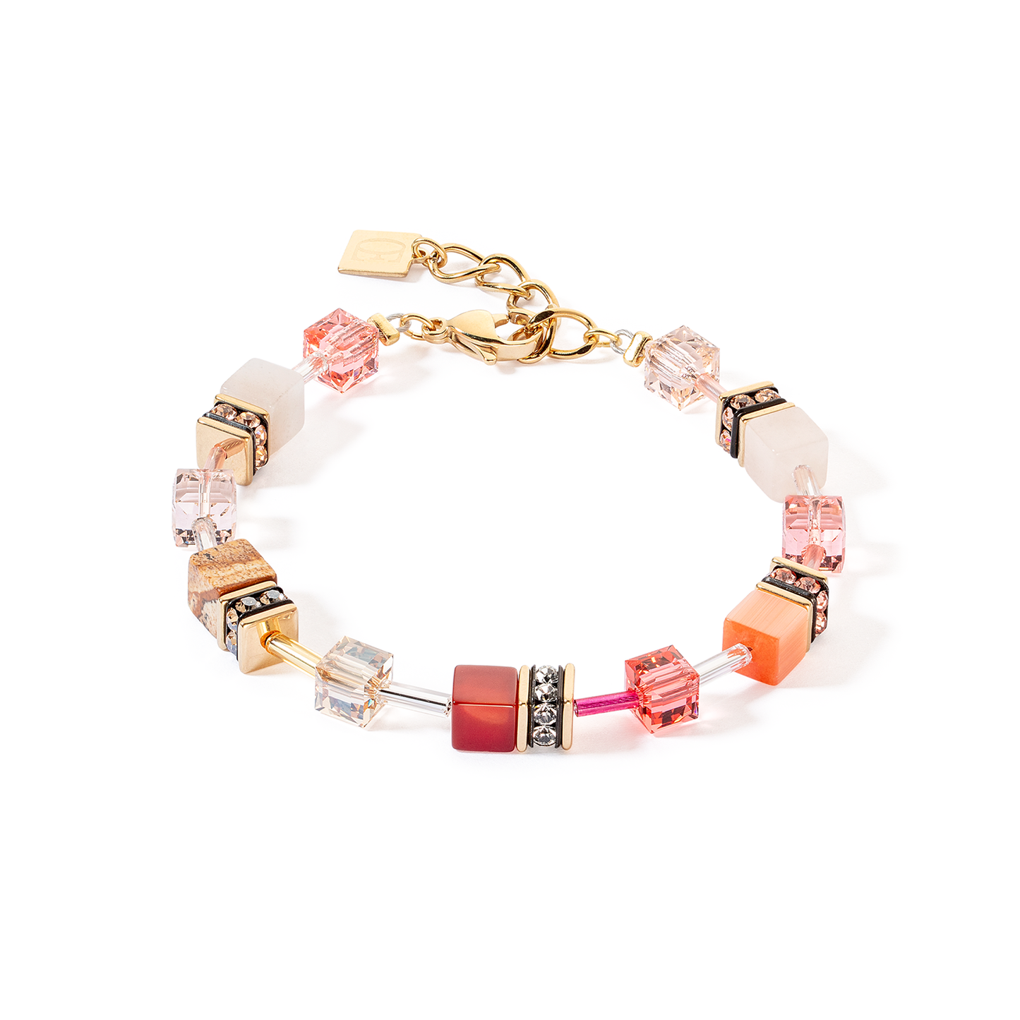 Coeur De Lion Pinks Orange Cubes Bracelet