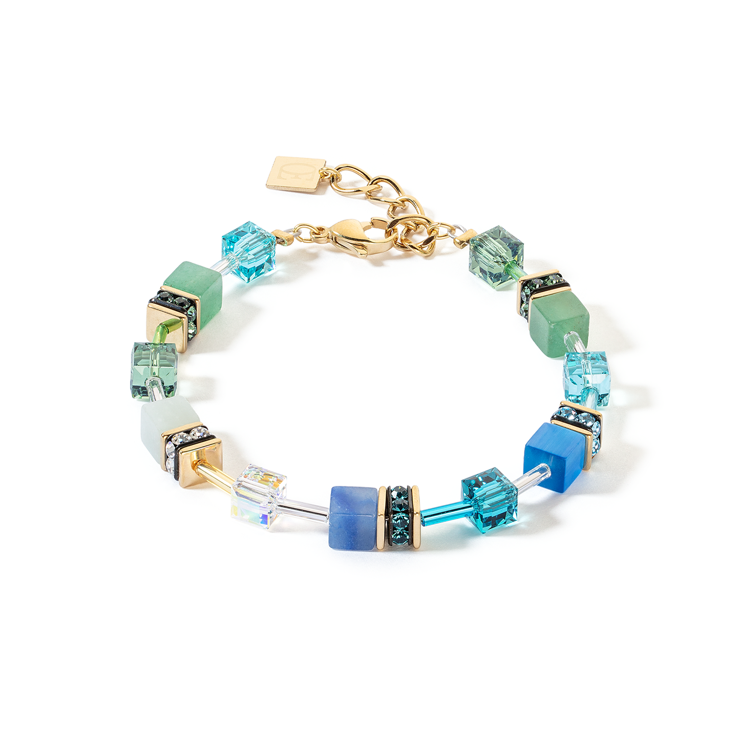 Coeur De Lion Blues Greens Cube Bracelet