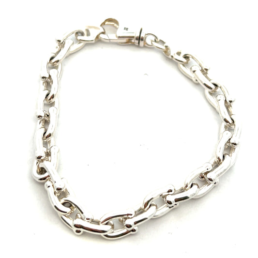Sterling Silver Horseshoe Bracelet 7.8"