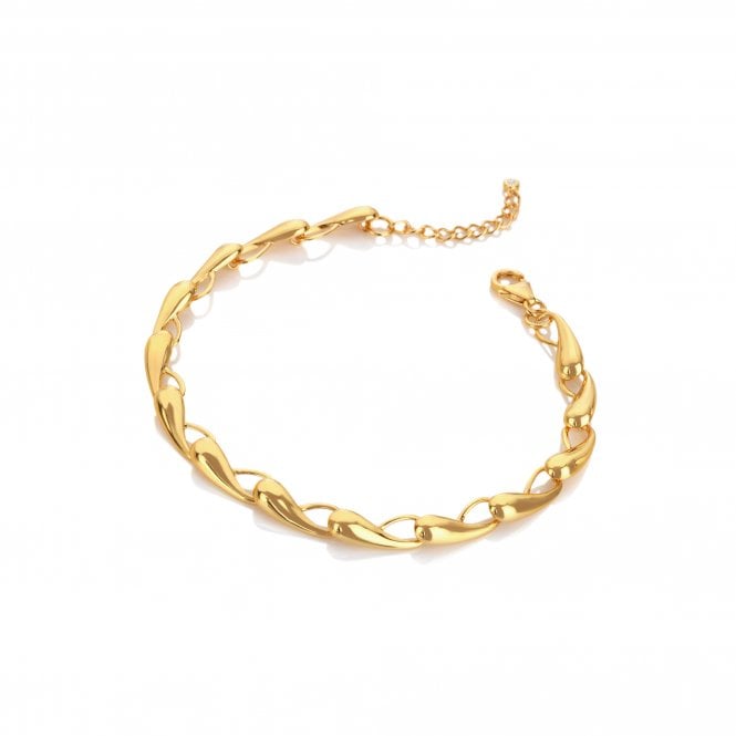 Hot Diamonds x Golden Edit Yellow Gold Plate Curved Tide Bracelet DL670