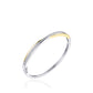 Sterling Silver and Yellow Gold Plated Cubic Zirconia Bangle