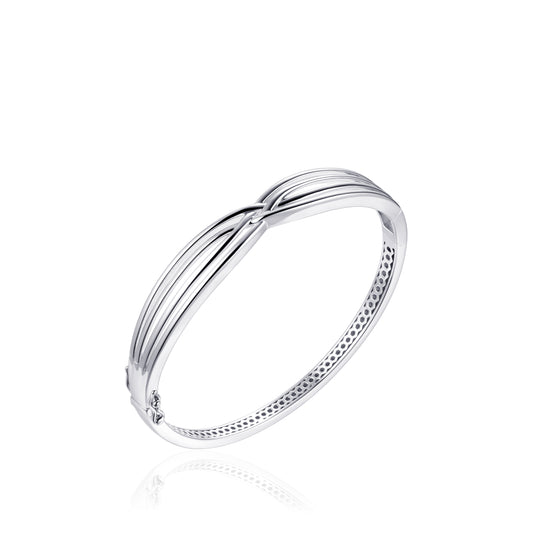 Sterling Silver Four Strand Crossover Bangle