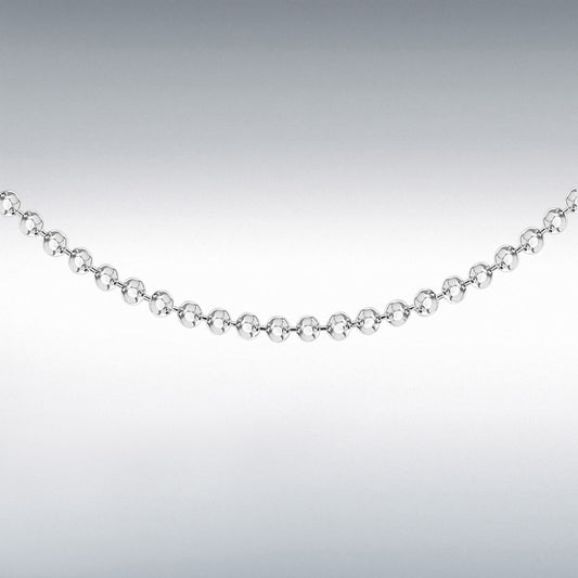 Sterling Silver 18" Diamond Cut Micro Bead Chain