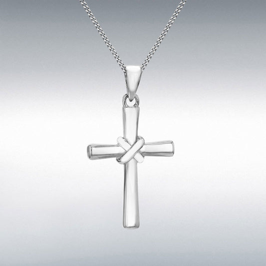 Sterling Silver Plain Cross with Foldover Centre