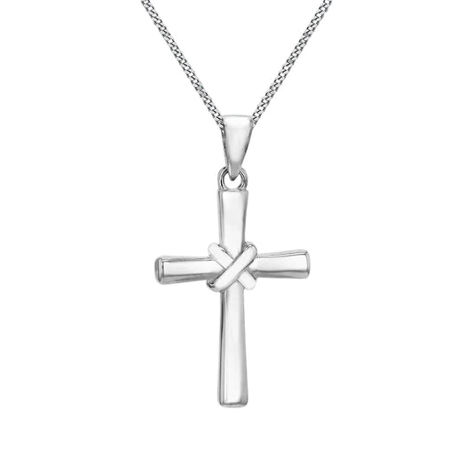 Sterling Silver Plain Cross with Foldover Centre