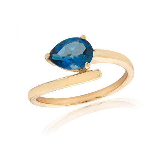 9ct Yellow Gold London Blue Topaz Ring