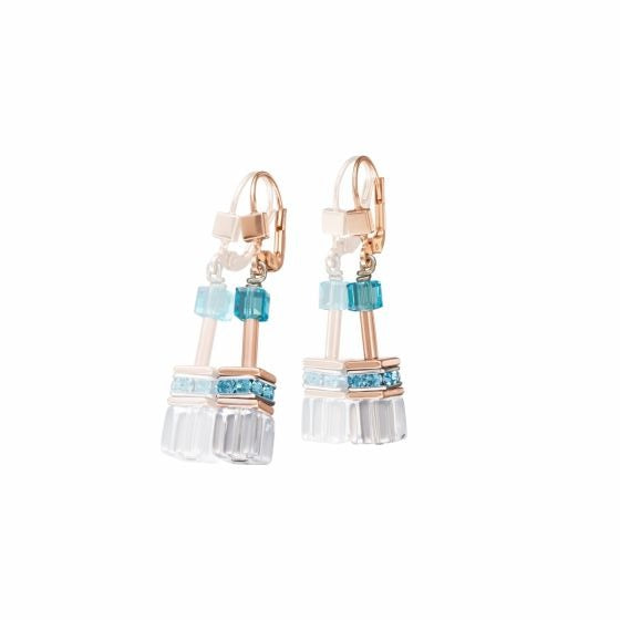 Coeur De Lion Cube Multi Coloured Clear Drop Earrings