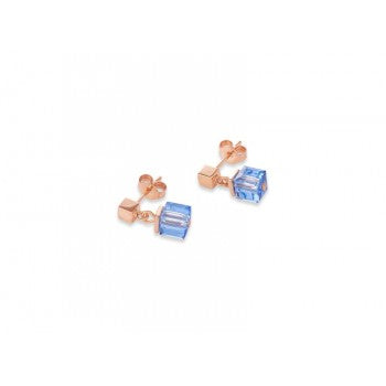 Coeur De Lion Blue Clear Cube Drop Earrings