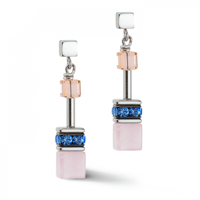 Coeur De Lion Cubes Lilac Blue Drop Earrings