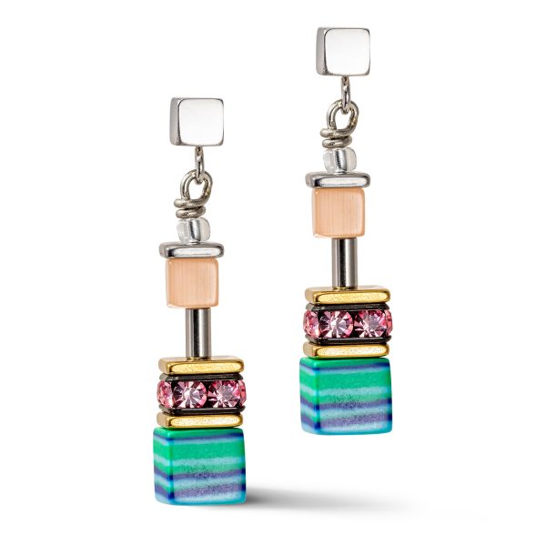 Coeur De Lion Multicoloured Spring Stripe Drop Earrings