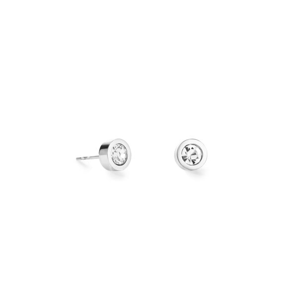 Coeur De Lion Clear Bezel Stud Earrings 0228/21-1817