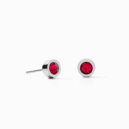 Coeur De Lion Red Bezel Stud Earrings 0228/21-0317