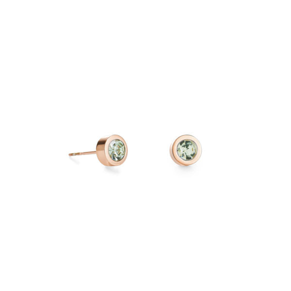 Coeur De Lion Green Bezel Stud Earrings 0228/21-0520