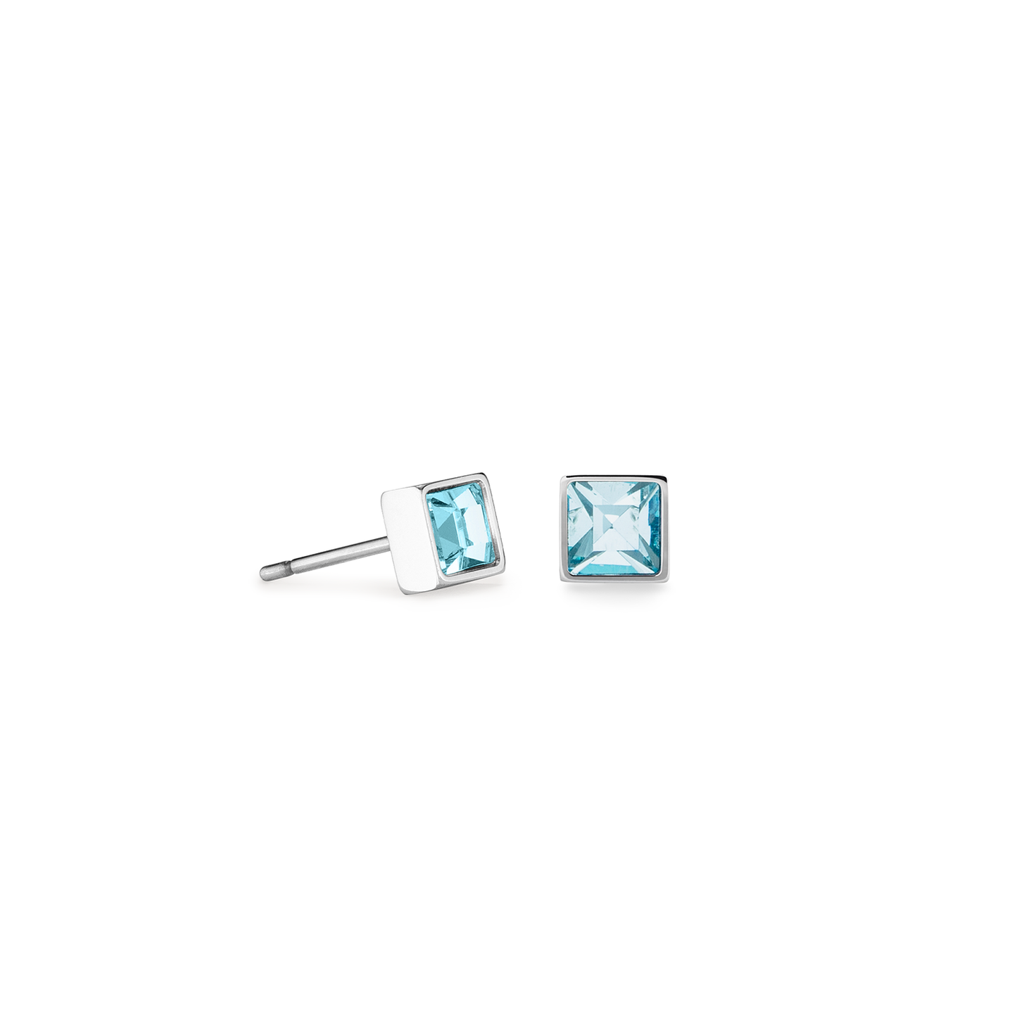 Coeur De Lion Light Blue Crystal Stud Earrings