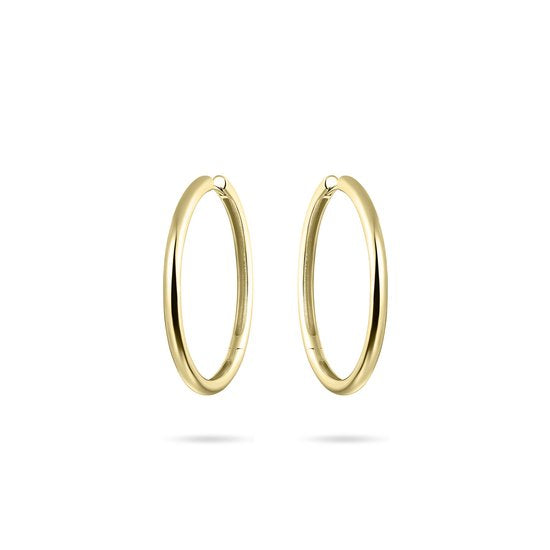 Yellow Gold Plated 40mm Bold Polished Hoop Earrings