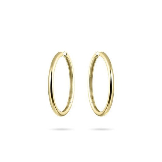 Yellow Gold Plated 40mm Bold Polished Hoop Earrings
