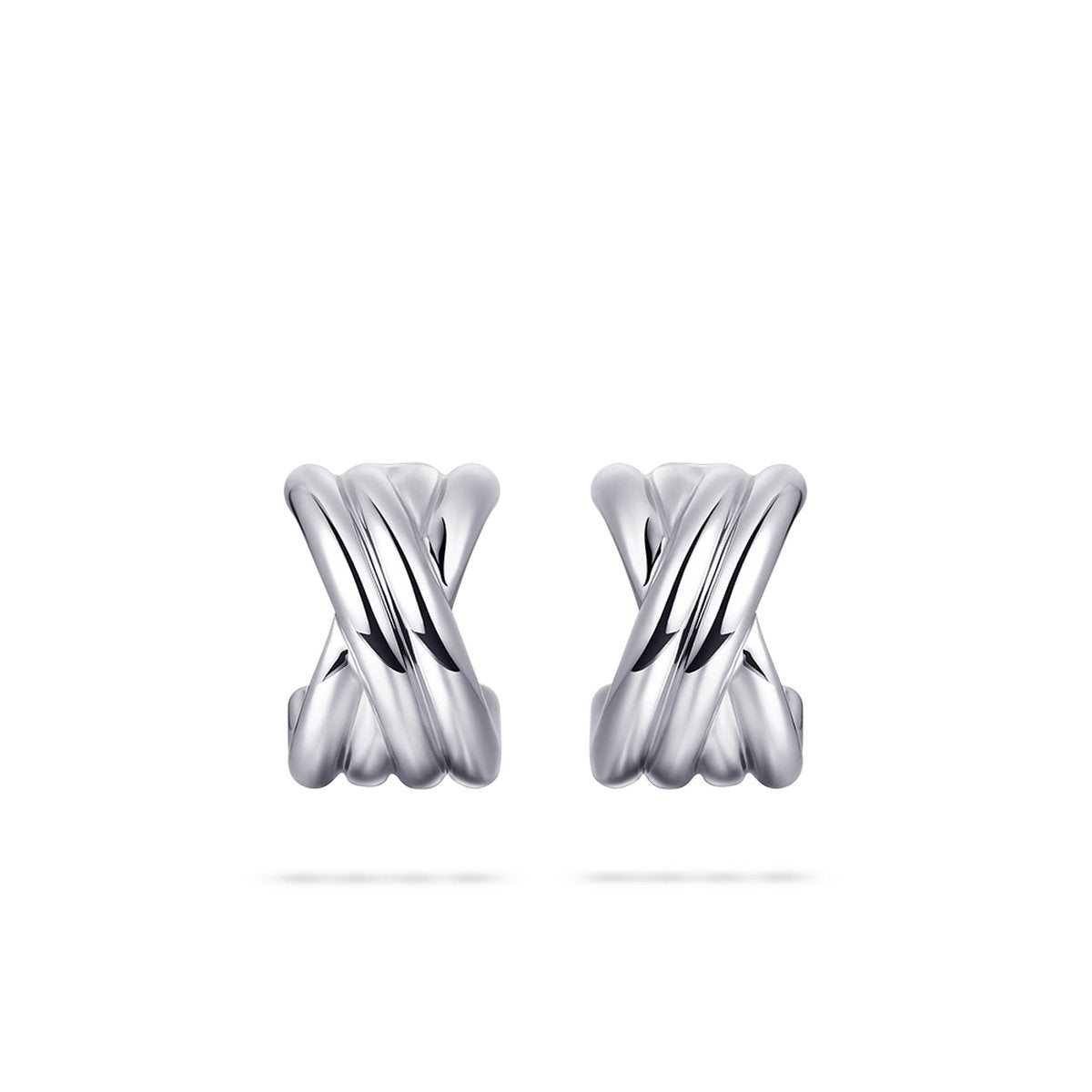 Sterling Silver Four Strand Hoop Earrings