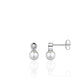 Sterling Silver Cubic Zirconia & Imitation Pearl Earrings