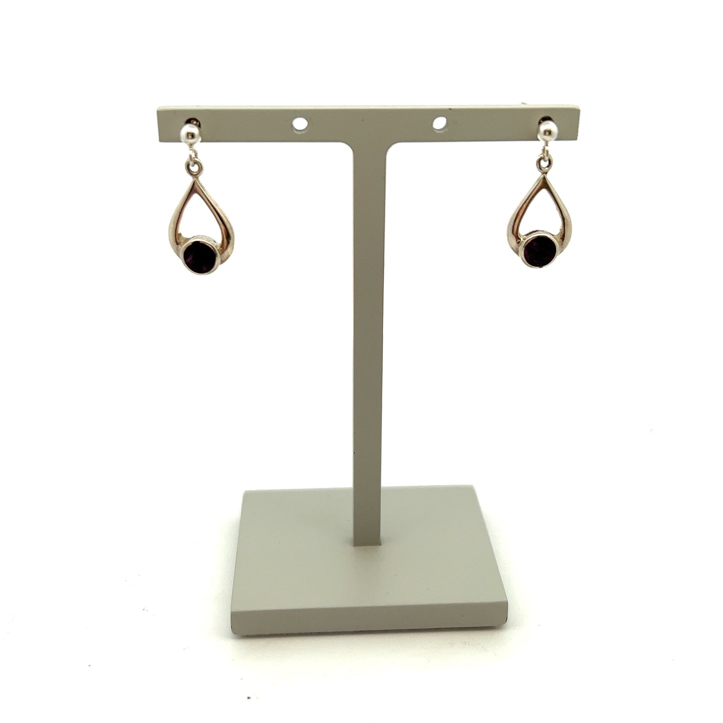 Derbyshire Blue John Sterling Silver Teardrop Earrings