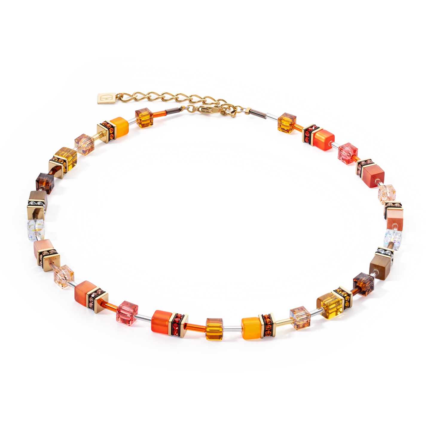 Coeur De Lion Iconic Sunset Orange and Brown Necklace