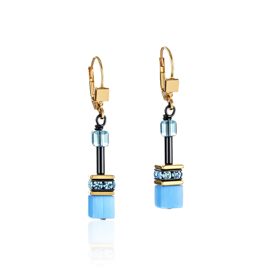 Coeur De Lion Blue and Black Drop Earrings