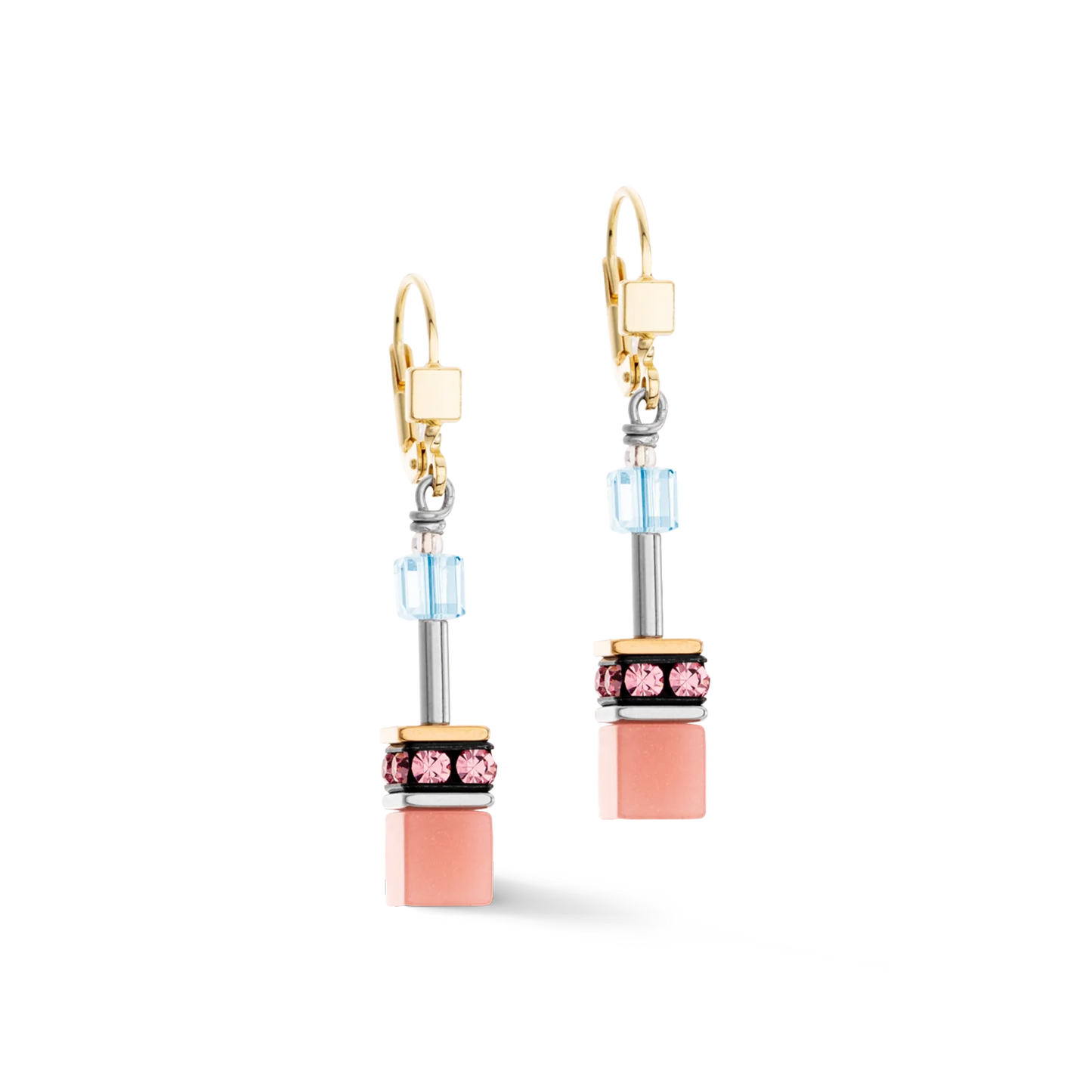 Coeur De Lion Iconic Aqua and Apricot Drop Earrings