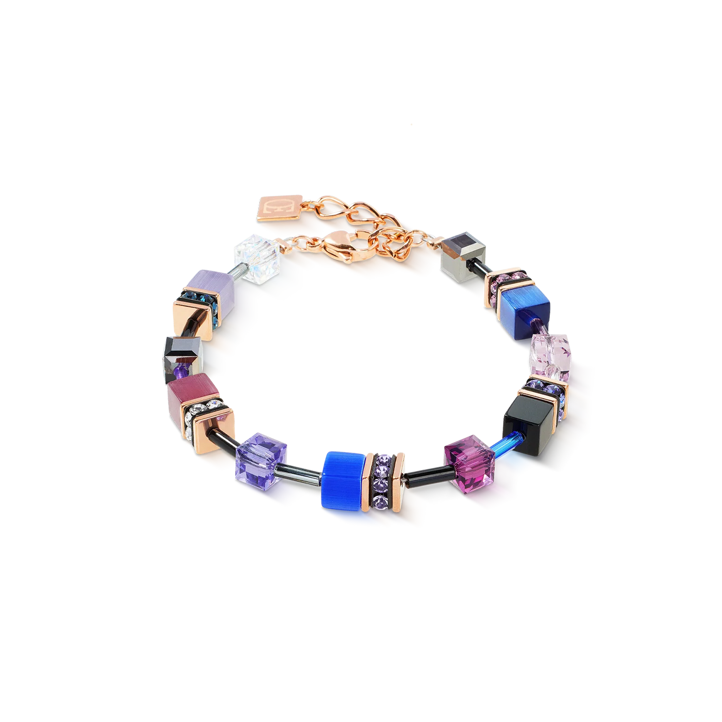 Coeur De Lion Purple and Blue Rose Gold Plated Bracelet
