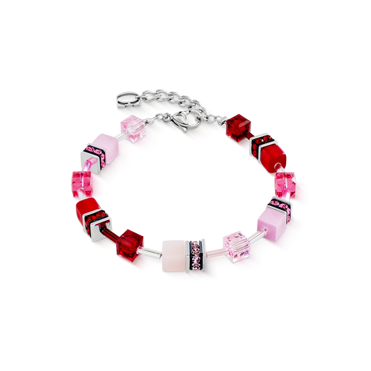 Coeur De Lion Iconic Rose Red Cube Drop Earrings