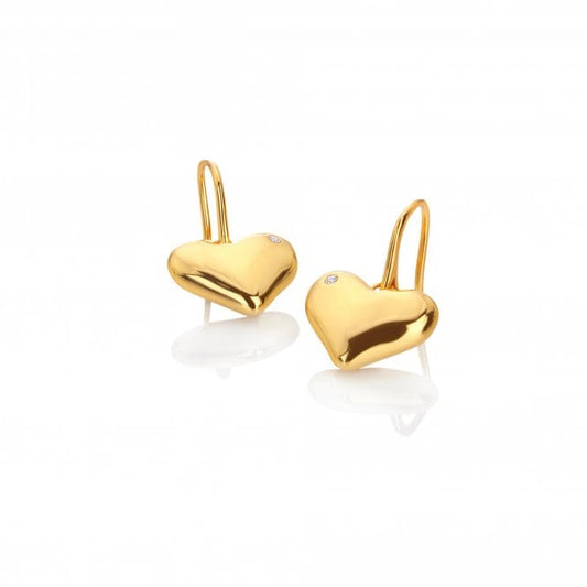 Hot Diamonds x Jac Jossa Yellow Gold Plated Desire Heart Drop Earrings DE782