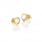 Hot Diamonds x Jac Jossa Yellow Gold Plated Mother of Pearl Heart Stud Earrings DE790