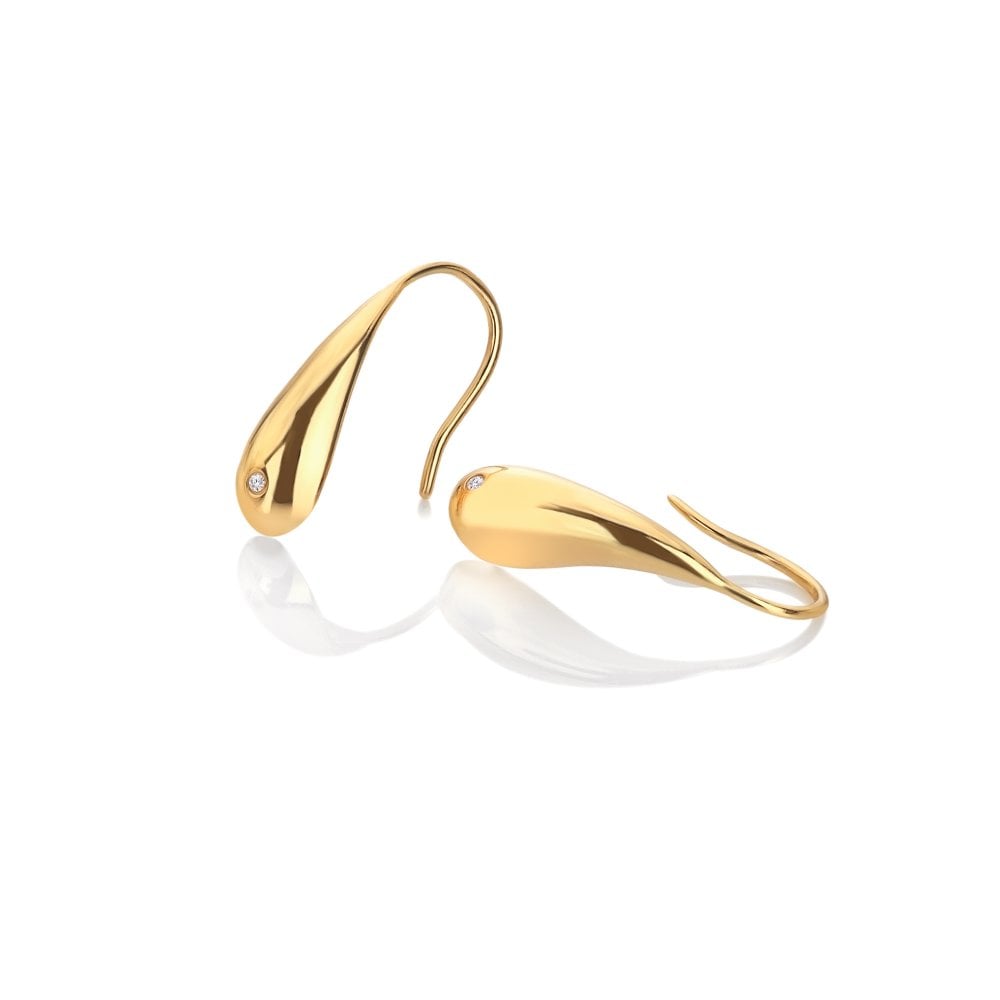 Hot Diamonds x Golden Edit Yellow Gold Plated Tide Hook Earrings DE787