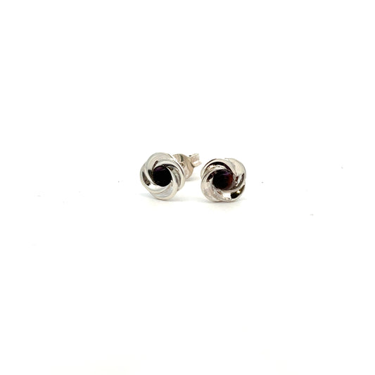 Sterling Silver Derbyshire Blue John Swirl Stud Earrings