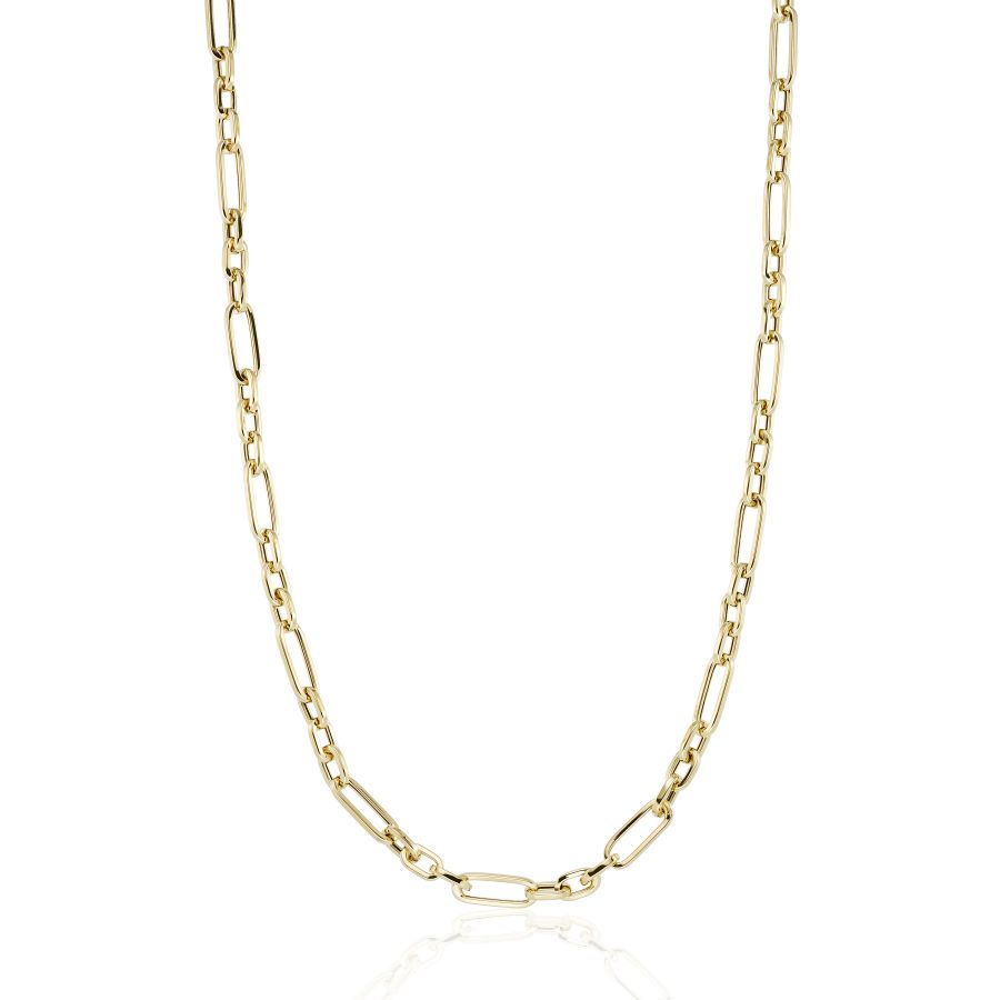 9ct Yellow Gold Hollow Link Necklace 18"