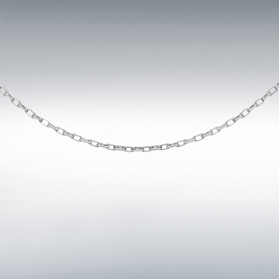 9ct White Gold 1.4mm Diamond Cut Belcher Chain 18"