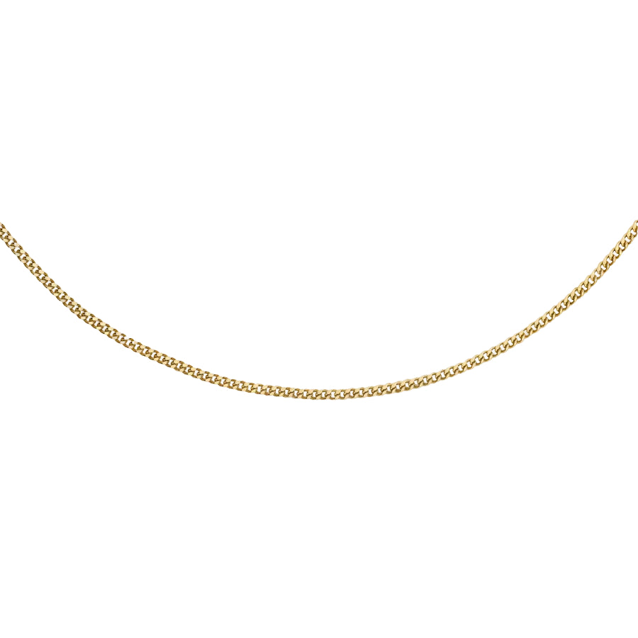 18ct Yellow Gold 16-18" Adjustable Solid Flat Curb Chain