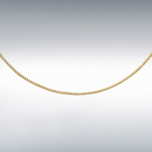 18ct Yellow Gold 16-18" Adjustable Solid Flat Curb Chain