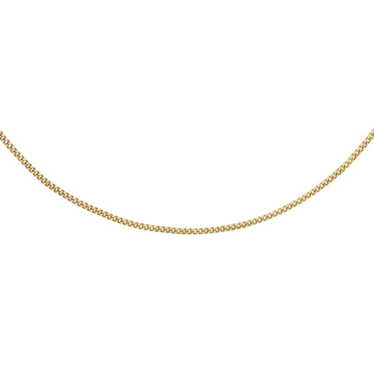 18ct Yellow Gold 16-18" Adjustable Solid Flat Curb Chain