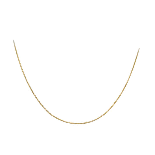 9ct Yellow Gold Adjustable 16-18" Fine Flat Curb Chain