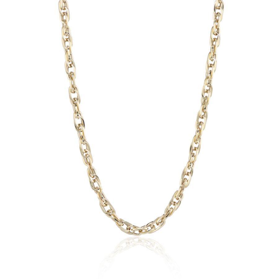 9ct Yellow Gold 18" Square Link Hollow Twist Chain