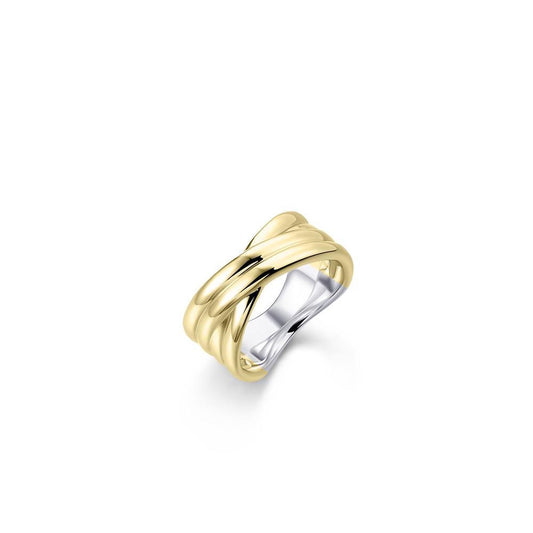 Yellow Gold Plated and Silver Four Strand Ring