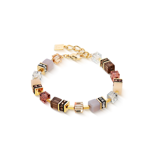 Coeur De Lion Precious Statement Shades Of Brown Yellow Gold Plated Bracelet